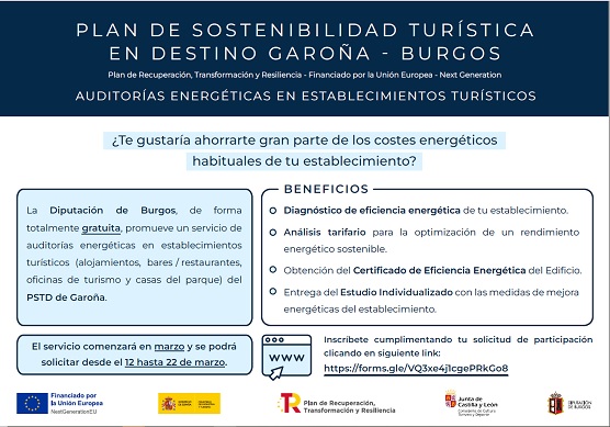 Últimos días para inscribirse en el servicio gratuito de auditorías energéticas de establecimientos turísticos del PSTD de Garoña. Si estas interesado, apúntate aquí👉👉shre.ink/r1dW