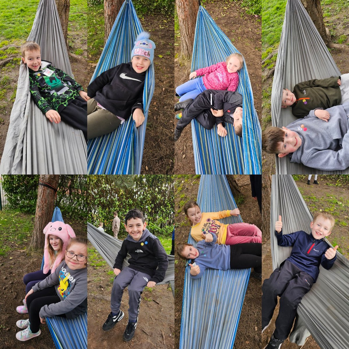 We really enjoyed learning how to put up the hammocks this week in Forest School. @MissKJonesYMG @MissWilliamsYMG