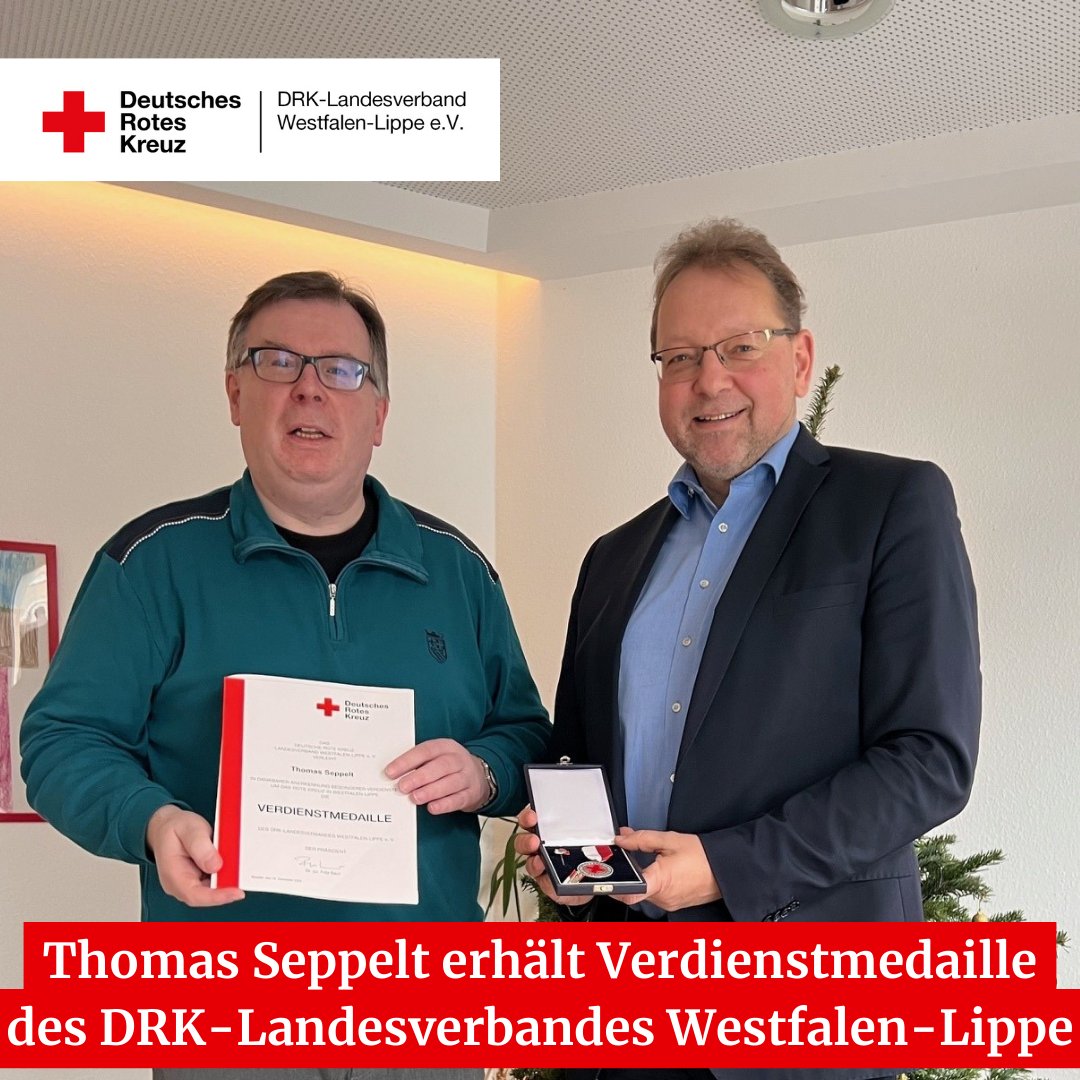 🏅Vor kurzem wurde der Wattenscheider Thomas Seppelt mit der Verdienstmedaille des DRK-Landesverbandes Westfalen-Lippe ausgezeichnet. Bereits seit 2010 ist er ehrenamtlicher Schatzmeister des DRK-Kreisverbandes Wattenscheid. 👏Herzlichen Glückwunsch!