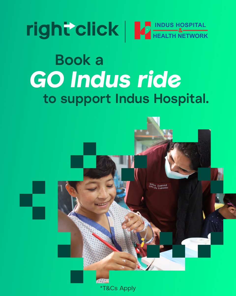 Build impact with Right Click, Careem’s initiative for doing the right thing. Donate PKR 50 with every GO Indus ride this #RamzanCareem, and support Indus Hospital & Health Network in providing quality healthcare across Pakistan. *Promo discounts not applicable