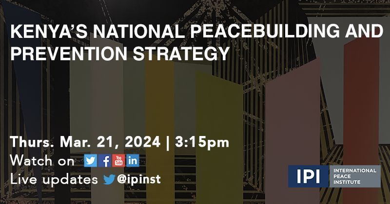 Today, @LPI_voices in partnership with the @ipinst @KenyaMissionUN @NorwayUN & @SwedenGeneva will cohost a public forum on Kenya’s National Peacebuilding and Prevention Strategy, which LPI's Lesley Connolly will be among speakers at 3:15 PM! Register here buff.ly/49ZWZrd