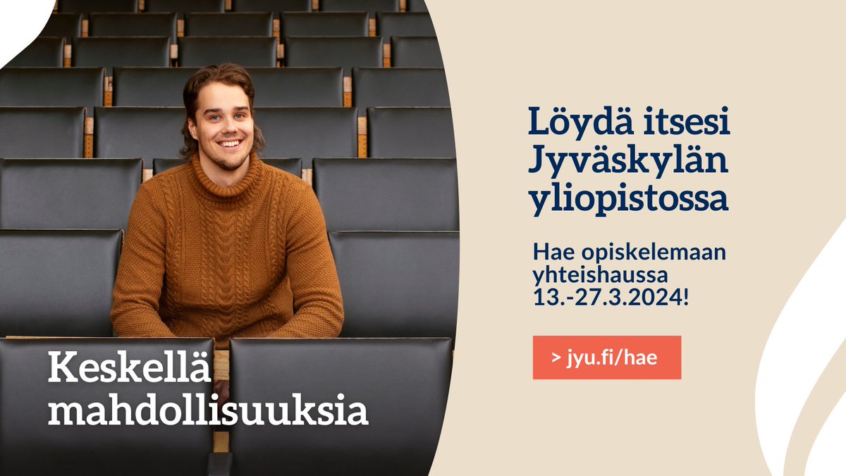 Keski-Suomen LUMA-keskus (@keskisuomenluma) on Twitter photo Meillä sinusta voi tulla mitä vain. Valitse sinä! <a href="/jyuscience/">Faculty of Mathematics and Science</a> <a href="/uniofjyvaskyla/">University of Jyväskylä</a>
Lue lisää➡️ r.jyu.fi/FlB
Hae ➡️jyu.fi/hae
#yhteishaku #kemia #fysiikka #matematiikka #biologia #opettaja #nano #ympäristötiede #vesistötieteet #tilastotiede #datatiede #JYUnique Meillä sinusta voi tulla mitä vain. Valitse sinä! <a href="/jyuscience/">Faculty of Mathematics and Science</a> <a href="/uniofjyvaskyla/">University of Jyväskylä</a>
Lue lisää➡️ r.jyu.fi/FlB
Hae ➡️jyu.fi/hae
#yhteishaku #kemia #fysiikka #matematiikka #biologia #opettaja #nano #ympäristötiede #vesistötieteet #tilastotiede #datatiede #JYUnique
