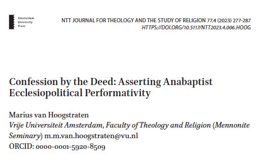 The final contribution to Rhetoric and Political Theology considers "confession by the deed": "a form of life," Marius van Hoogstraten writes, "that is never guaranteed, but must be lived, interminably to be restaged and reasserted." Read it here: buff.ly/3HZHFyB