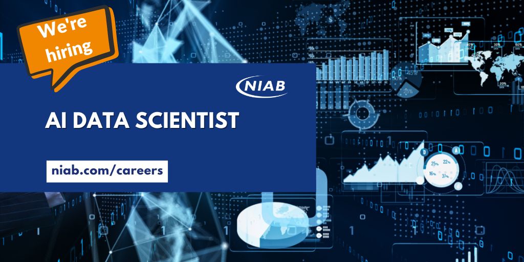 New #Vacancy: AI Data Scientist Fancy using your AI and computer vision skills to help develop sustainable and climate-resilient crops key to the UK and global agriculture? Then #NIAB is the place for you ➡️ow.ly/eCHh50QXNyp