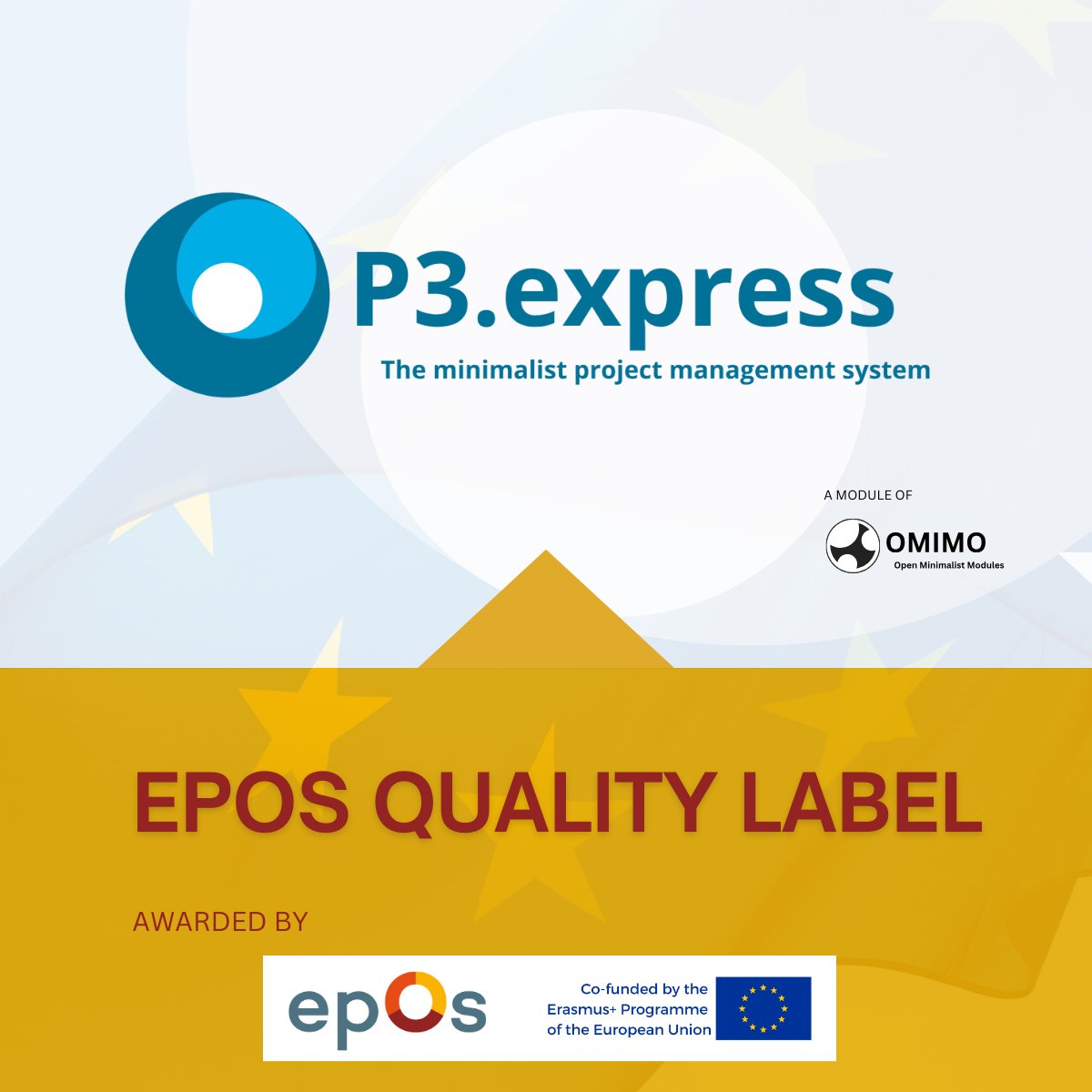 🎉 Exciting News! P3.express receives the EPOS Erasmus+ Quality Label. 🎉This prestigious award recognizes the initiative's excellence and widespread adoption as an open and free project management system.
