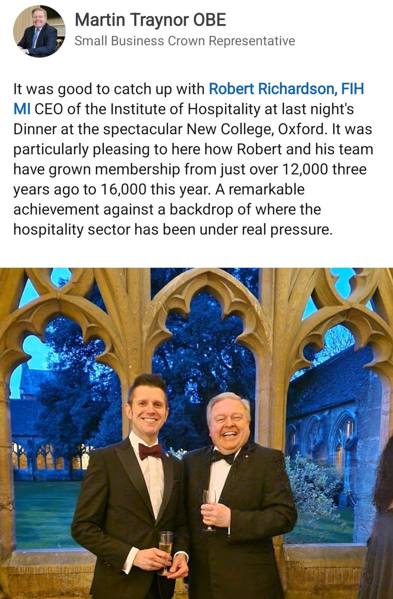 It was an absolute pleasure to welcome Martin Traynor OBE FIH, Small Business Crown Representative at the Cabinet Office, to our Oxford Literary Dinner this week. #imin #Literature #HospitalityFamily #OxfordLiteraryFestival