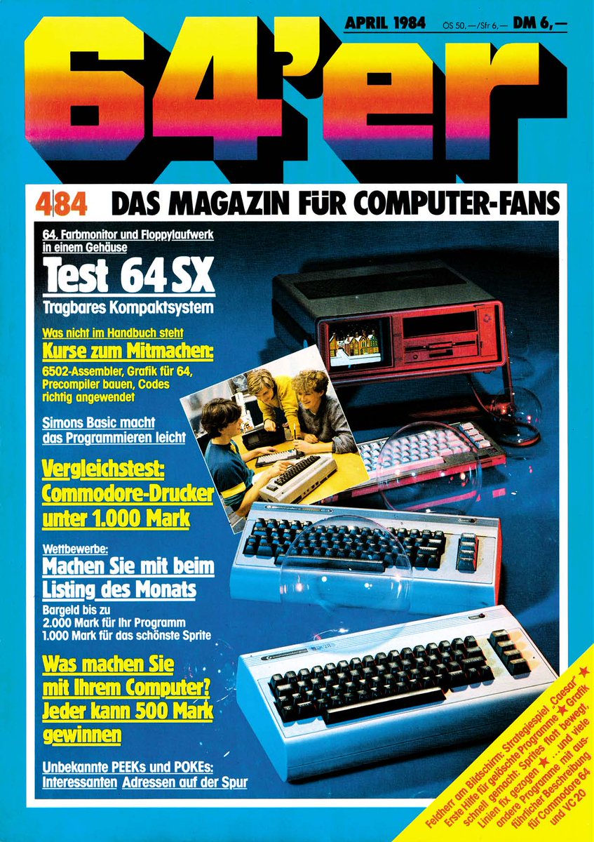 Brilliant project by <a href="/pagetable/">@pagetable@mastodon.social</a>: Experience the 80s home computer revolution like it would be now: A new 64er Magazin (german mag) each month on this website: 64er-magazin.de