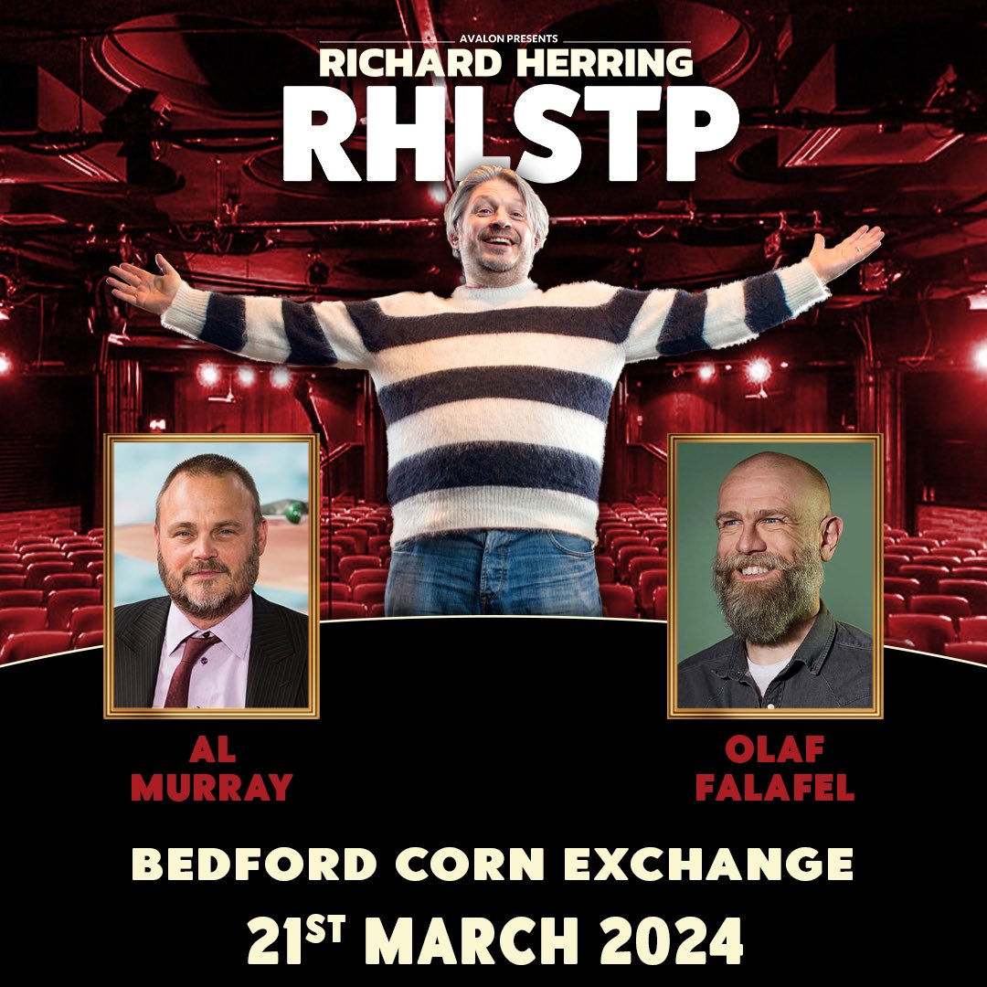 TONIGHT. Still tickets richardherring.com/rhlstp. Come on #Bedford