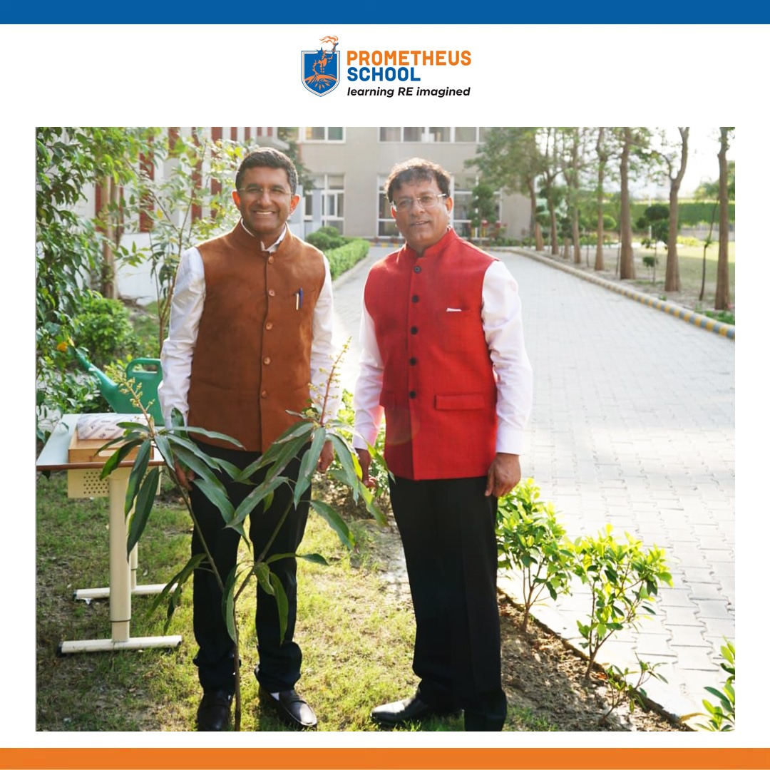 Dr. Ritesh Malik from our Board of Governors visited us at Prometheus School. He met with our Chairperson, Mr. Mukesh Sharma, and our School Director, Mr. Alexander Abraham. They talked about how to make our school even better, focusing on our school’s important values.