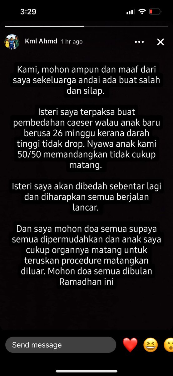 Tolong doa kan sahabat kita geng. 🙏🏻😭 . Kau kene kuat <a href="/ynaaziana/">Mas Aziana</a> . #unikopian