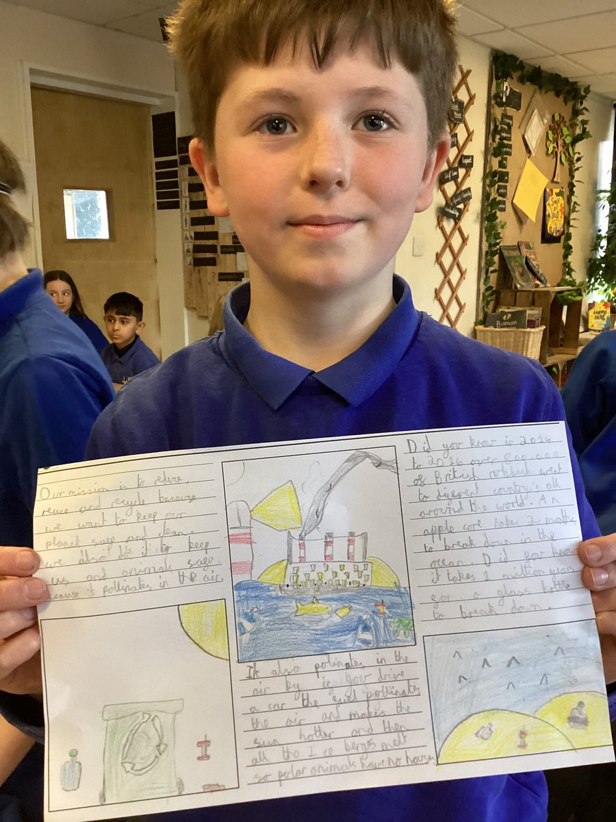 JCAWakefield's tweet photo. Year 5 have created fantastic ‘Project Overviews’ for their project, ‘Small Things Can Make a Bug Difference’. Our mission is to inform as many people as possible about the importance of reducing plastic waste. #ReducePackaging #GrowYourOwn https://t.co/88f1za6M9s