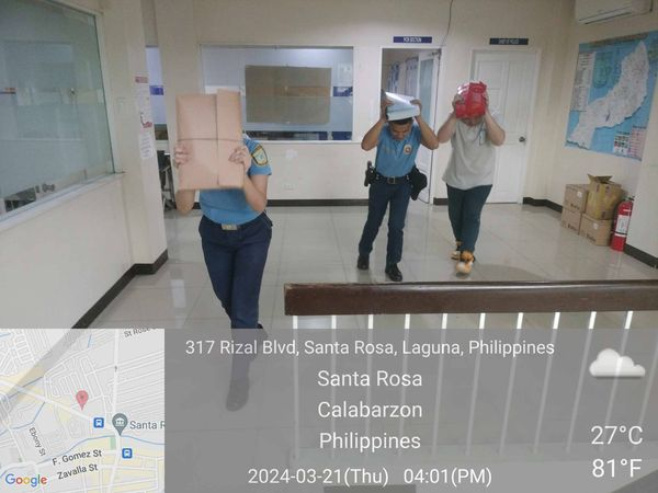 Starosa_Police's tweet photo. Earthquake Drill
On March 21, 2024 at about 04:00 PM personnel of Santa Rosa City Police Station under the supervision of PLTCOL DWIGHT F FONTE JR, Chief of Police, conducted Earthquake drill at Santa Rosa Component City Police Station Brgy. Tagapo, Santa Rosa City, Laguna. https://t.co/Map57vsNUY