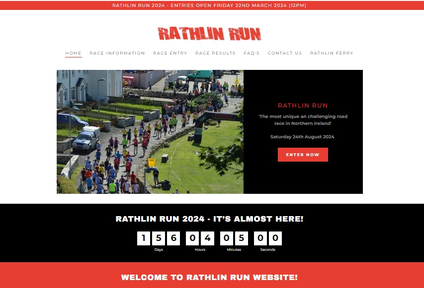 We are DELIGHTED to announce that our new website is now live at rathlinrun.com

ALSO... entries for our Rathlin Run will open tomorrow, Friday 22nd March 2024, at 12pm.