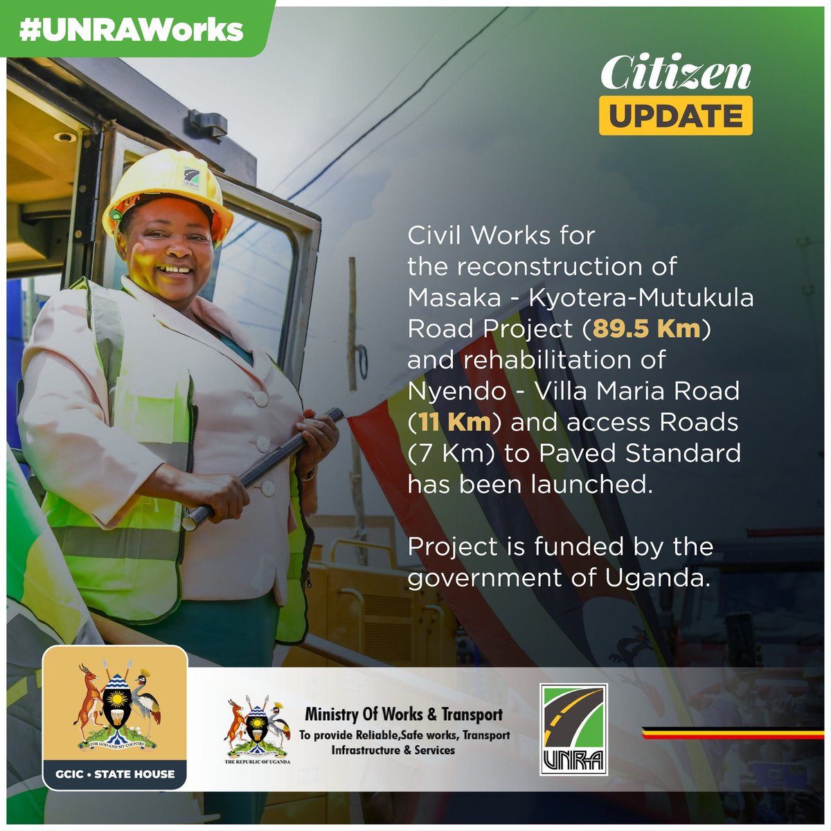 P.M. @RobinahNabbanja  initiated the reconstruction of the Masaka-Kyotera-Mutukula road project (89.5km) & the restoration of Nyendo-Villa Maria road ( 11km), as well as ( 7km) access roads.
#UNRAWorks
#OpenGovUg