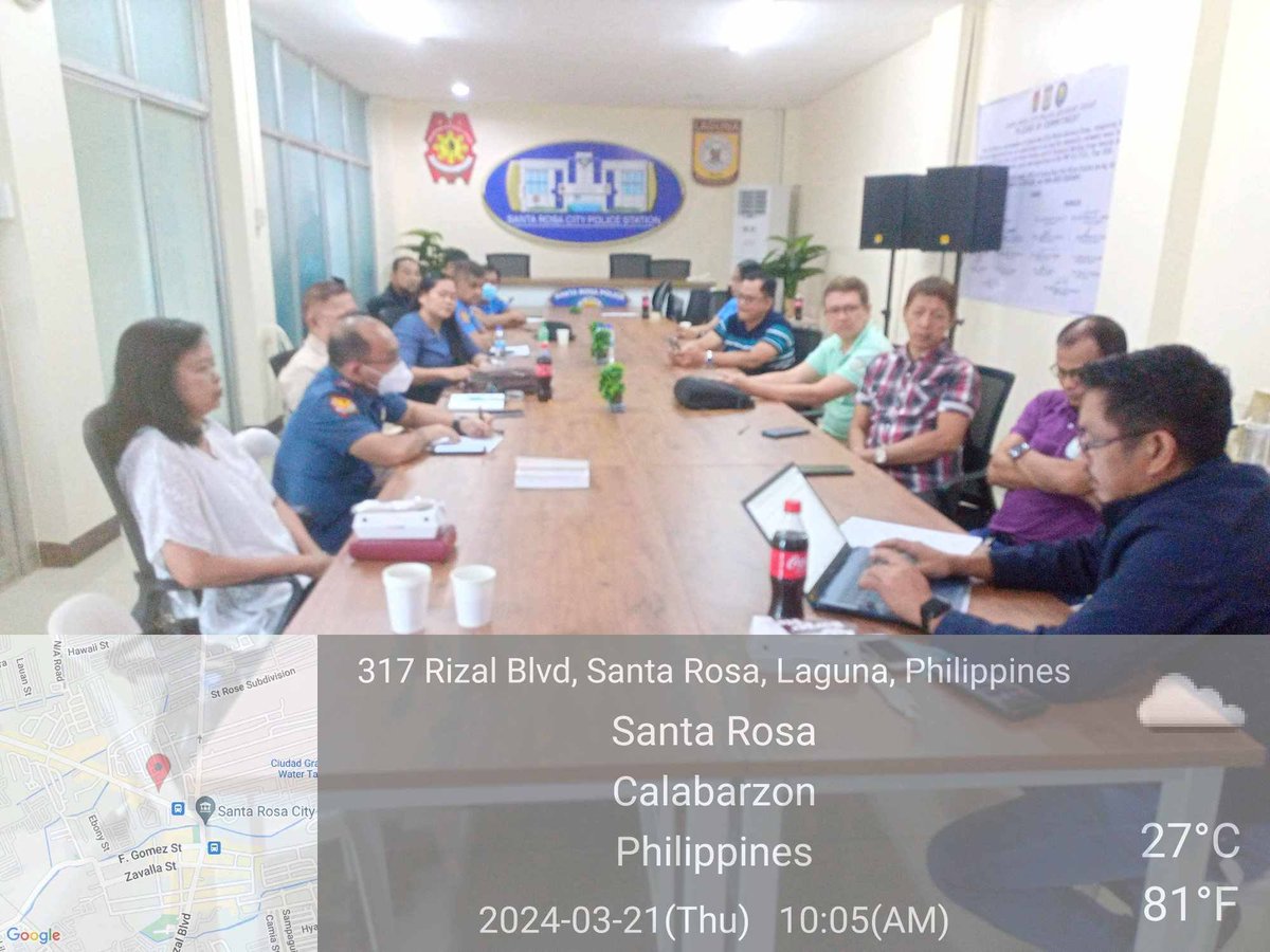 Starosa_Police's tweet photo. On March 21, 2024 at about 10:06 AM, personnel of this station led by PEMS Primo Ragas Jr, under the supervision of PLTCOL DWIGHT F FONTE JR, COP, attended Life Coach Meeting together with Ptr. Junie Austero and other coaches held at Santa Rosa CCPS, Brgy. Tagapo, Laguna. https://t.co/BqqDwR0yg3