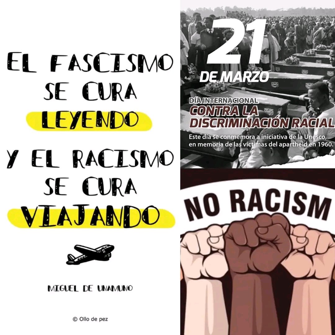 !!EL FASCISMO 
SE CURA 
LEYENDO 
Y EL RACISMO 
SE CURA 
VIAJANDO!! 

#Unamuno en el Día Internacional contra el RACISMO!!

#StopRacismo #DíaMundialContraelRacismo  #DiaContraElRacismo #DiaInternacionalcontraelracismo #21deMarzo