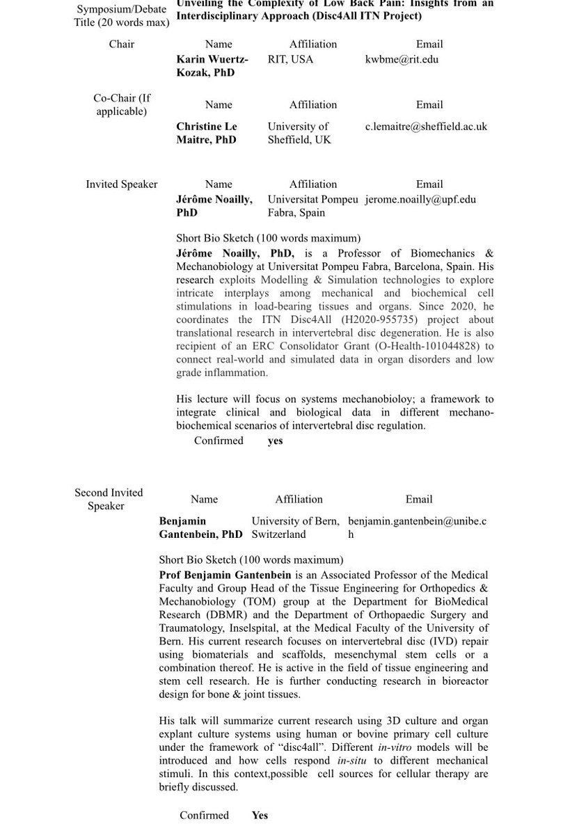 Honoured: <a href="/Disc4all_EU/">Disc4All EU Project</a> symposium <a href="/ISSLS_Society/">ISSLS</a> conference! #Translational #Research in #intervertebral disc degeneration, through multiscale #experimental &amp; #computational models, &amp; #omics large #data analytics! Don’t miss it! 👇with <a href="/Wuertz_Lab/">Wuertz Lab</a> <a href="/TeqneoBenjamin/">Bone & Joint Program DBMR</a> Frances Williams