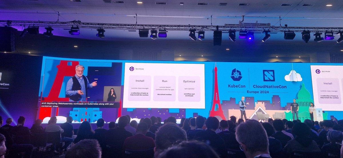 cmendibl3's tweet image. Mr @ralph_squillace on stage... #kubernetes #containerd #rust #spin #wasm #webassembly #kwasm #spinkube #KubeCon #KubeConEU #Azure