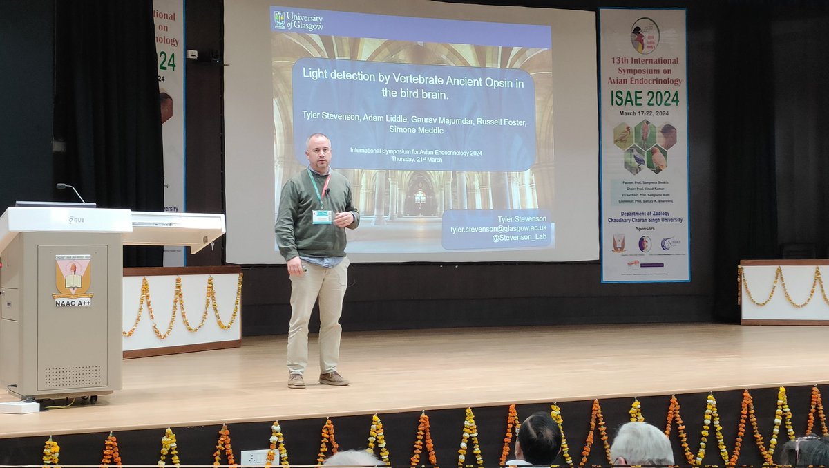 Ashwani Kumar Bhati (@ashwani9682) on Twitter photo Nice talk by <a href="/Stevenson_Lab/">Laboratory of Seasonal Biology</a> on opsins and bird brain... #ISAE2024 <a href="/Ccsumeerut/">Chaudhary Charan Singh University Meerut</a> Nice talk by <a href="/Stevenson_Lab/">Laboratory of Seasonal Biology</a> on opsins and bird brain... #ISAE2024 <a href="/Ccsumeerut/">Chaudhary Charan Singh University Meerut</a>