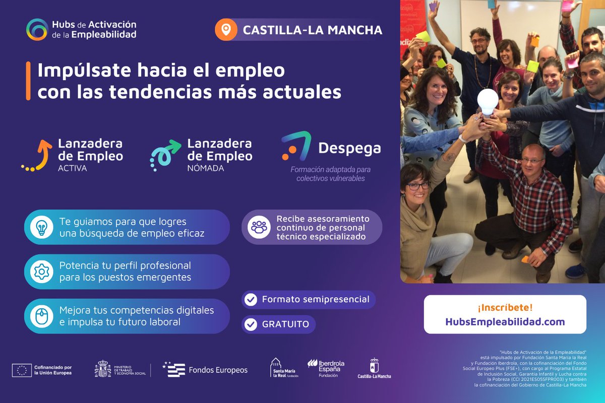 #TalaveraDeLaReina 📍 y #Puertollano 📍 tendrán a partir de abril nuevas #LanzaderasDeEmpleo 🚀 

¿Estás en #desempleo y quieres cambiar tu forma de buscar trabajo para adaptarte al nuevo #mercadolaboral y las últimas tendencias?

¡Apúntate ya!
hubsempleabilidad.com/inscribete/