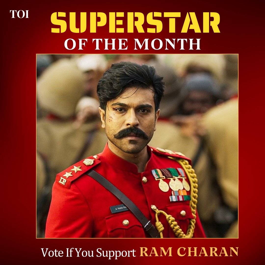 SUPER STAR OF THE MONTH ✴️

Vote if you Support - #RamCharan ❤️

1 Like = 1 Point 
1 Repost= 5 Points 
5 Bookmark= 2 Points
1 Reply = 1 Point 

Winner Announcement On 23 March At 6PM

#RC16 #RC17 #GameChanger