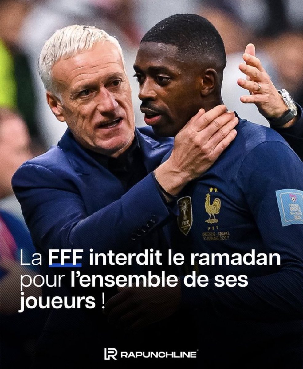 Absolute crazy news coming from France this morning. The French FA officially prohibits Ramadan. None of the players are allowed to fast. Yes you read it right…