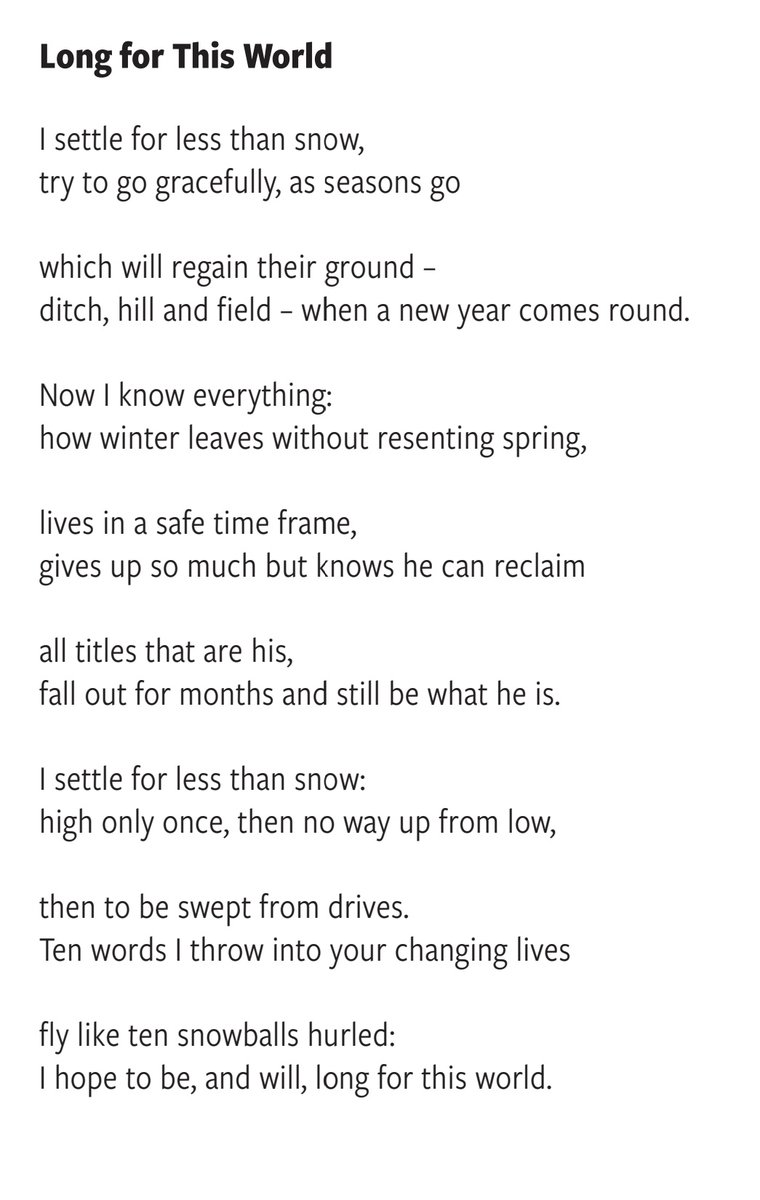 'I hope to be, and will, long for this world'
Sophie Hannah
#Thursdaypoem