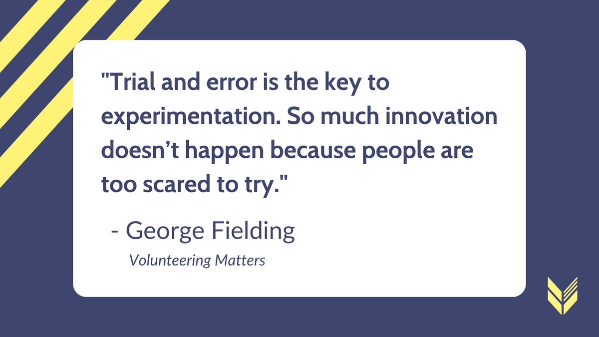 VisionForVol's tweet image. What a great observation from @GeorgeFielding1 at @volunteering_uk  

Without experimentation in the #VoluntarySector we limit what we’re able to achieve. We limit the joy of volunteering! That’s one of the reasons experimentation is a key theme of the #VisionForVolunteering