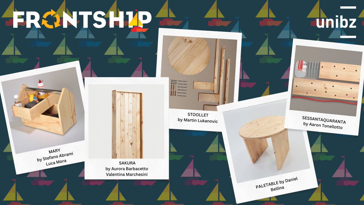 Within @frontsh1p CSS1 Wood Packaging, our partner @unibz_news gave students of the Wood Technology bachelor's degree the opportunity to study how pallets can be transformed into toolboxes, partitions, shelves, stools, tables 🪑 through a circular approach. See the results👇