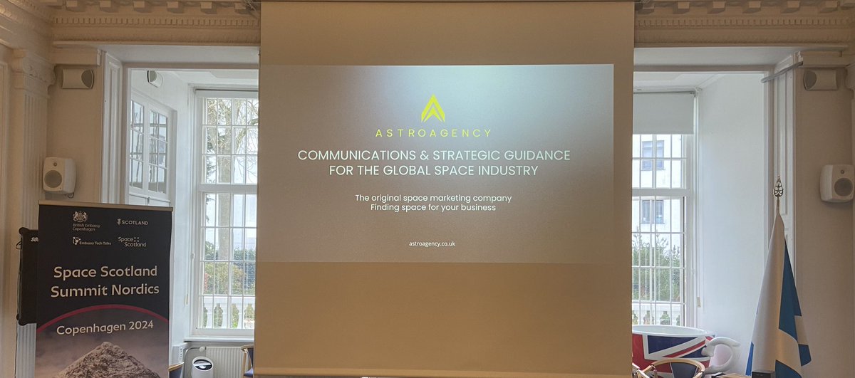 Some of our team were at @UKinDenmark yesterday to help @ScotDevInt deliver the first #space event at the British Embassy, Copenhagen 🇩🇰 Thanks to Nordic stakeholders for engaging with Scottish space companies to explore new opportunities 🚀 🛰️ #International #Collaboration #EO