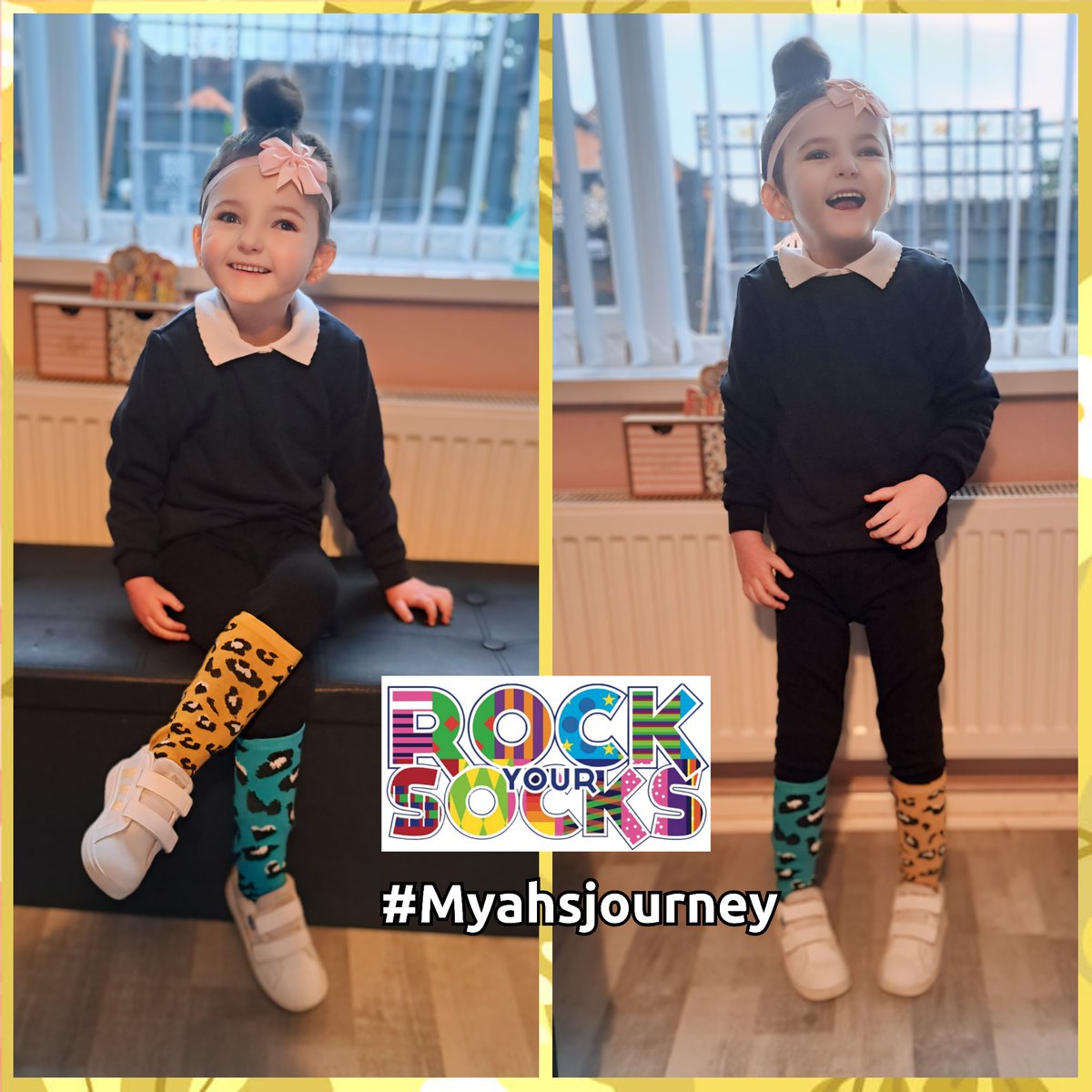 Our girl supporting WORLD DOWN SYNDROME DAY in school. #RockYourSocks wearing our funky odd socks symbolises the uniqueness of every chromosome  #WorldDownSyndromeDay2024