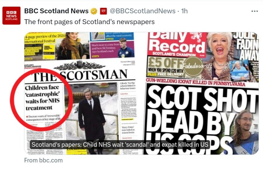 BBC Scotland papers 2024. Negative on Scottish govt. - 88 Positive on Scottish govt. - 0 Headlines from unionist papers - 162 Headlines from indy papers - 0 #Propaganda #DefundBBCScotland