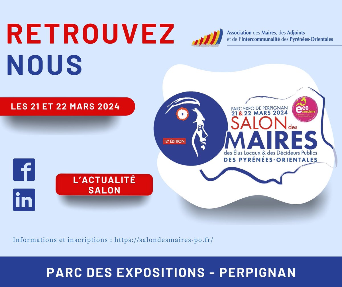 EIDMediterranee's tweet photo. #SalondesMaires 66 | STAND 60 → C'est parti !
L'#EIDMed présente sur 2 jours aux élus locaux et aux personnels des collectivités et organismes publics nos missions & un volet préventif et explicatif sur le #moustiquetigre🦟
#AMF66 #Collectivités #Maires
👉https://t.co/LHUxuk7lyD https://t.co/VcyKAILH9x