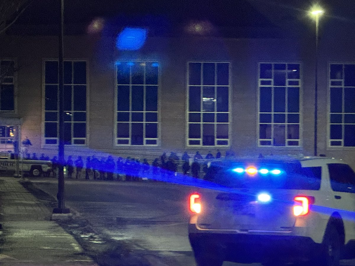 590VOCM's tweet image. Fish Harvesters from across the island are amassing in the parking lot next to the Confederation building. Significant police presence also on hand. @VOCMNEWS #nltraffic