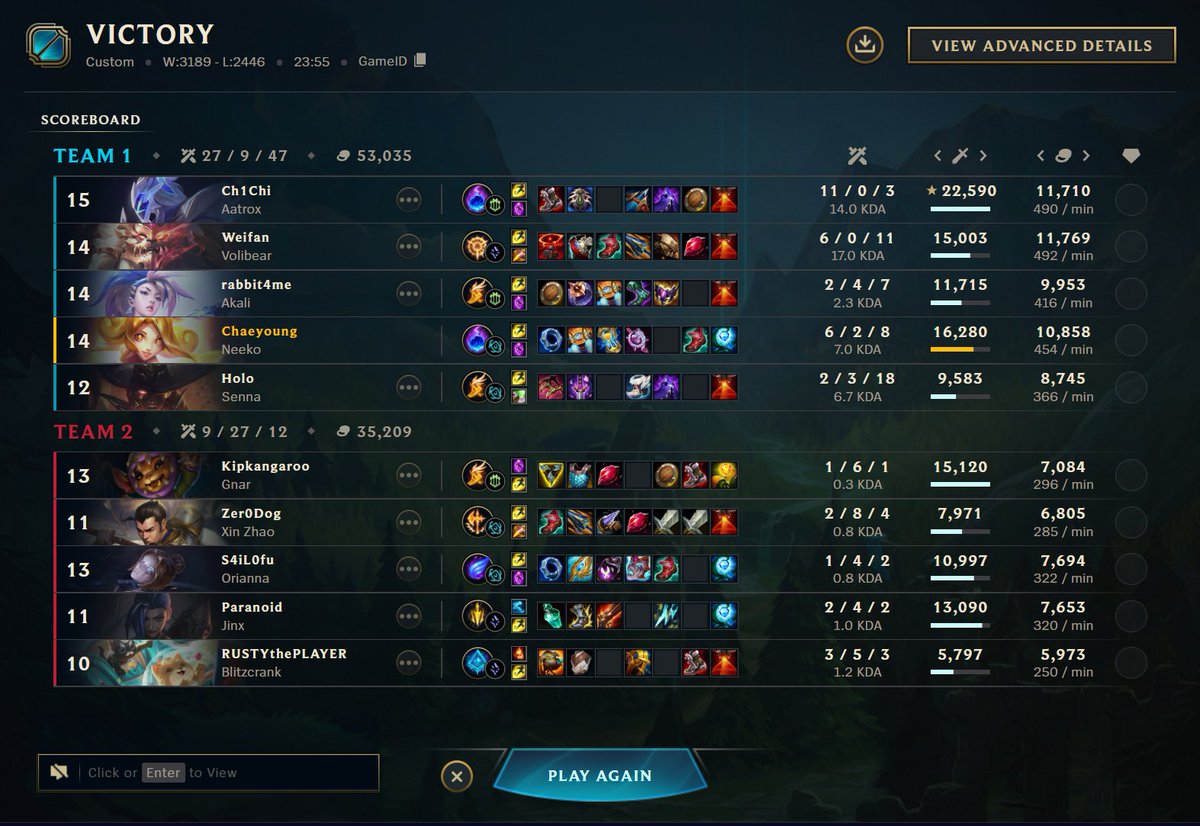 First time Neeko picking up the win in ODT bless...