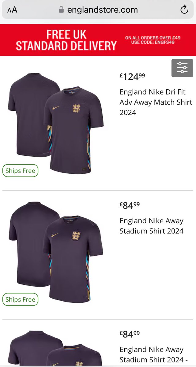 JonathanSlape's tweet photo. Are these lot having a laugh?? £85-£125 for a sodding football shirt!! World’s gone mad, and they wonder why so many people buy imitation versions! @EnglandFootball @nikefootball https://t.co/vQ87ZlnjBQ