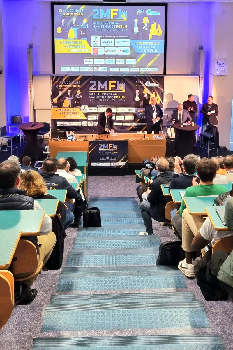 TVT_Innovation's tweet photo. 🔴 En direct du forum 2MF !
🚀 C'est parti pour 2 jours de conférences, d'expositions, de témoignages et de rencontres sur le thème de la maintenance industrielle des systèmes complexes !
#2mf @univtoulon
@MarineNationale @metropoleTPM @FranceTravail afim ennovia https://t.co/fojaD6V9cc