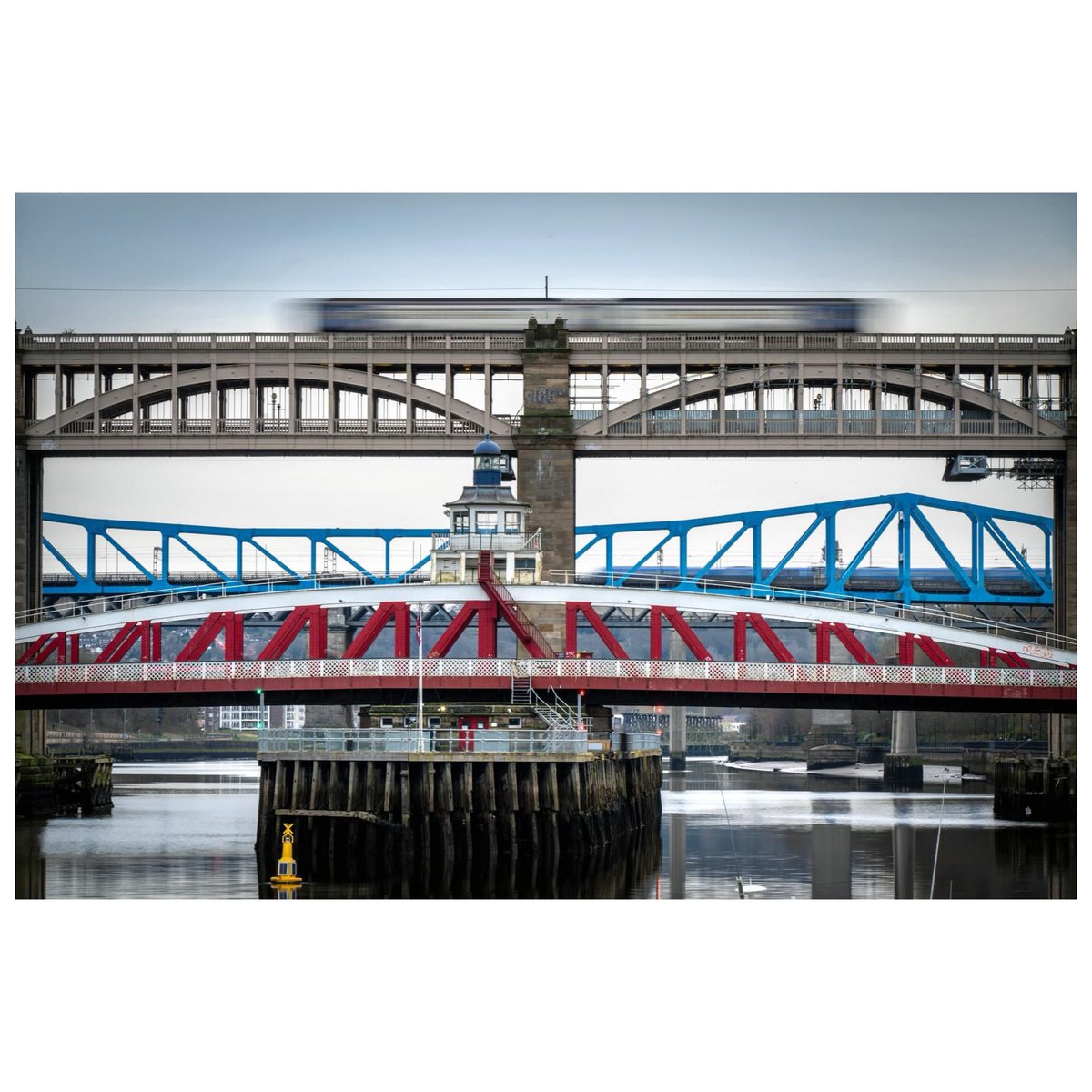 High Level Departure / Newcastle-Upon-Tyne, UK. A Northern Railway train departing over the High Level Bridge, Newcastle-Upon-Tyne. I set this shot up to try and get the right level of motion blur. @northernassist @networkrail @RailwayHeritage