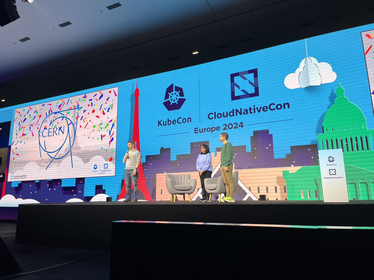 Top end user award: CERN! @ahcorporto tells us that cloud native technologies mean CERN can now spend less time on infrastructure and can focus on the science. #KubeCon