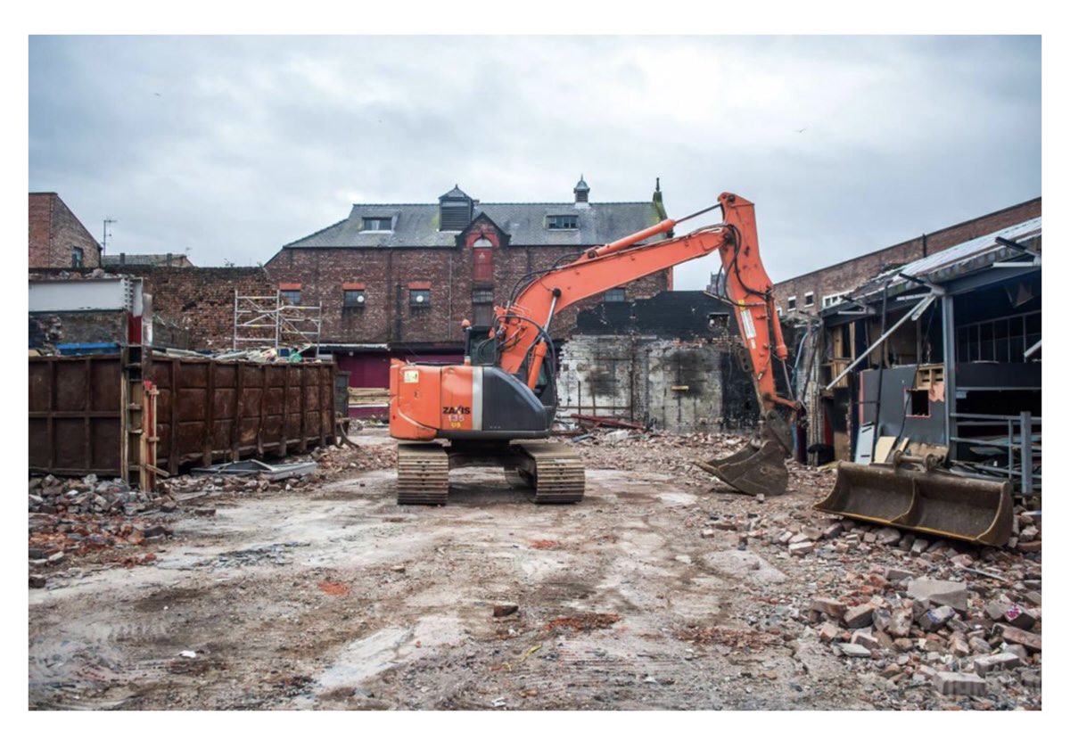 From the archive: Nation | Main Room | Parr Street | Liverpool - March 2016 (Excavator situated where the DJ booth used to be) 😢 #cream #creamliverpool #nationliverpool #wolstenholmesquare #parrtstreet #johnjohnsonphoto