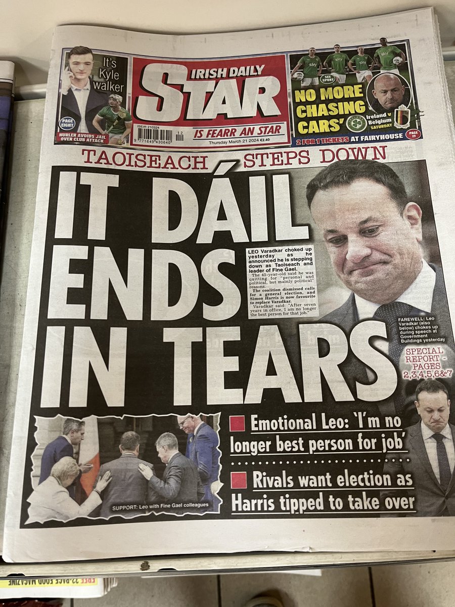 Great tabloid headline @irishdailystar! In fairness to Leo he caught everyone by surprise.