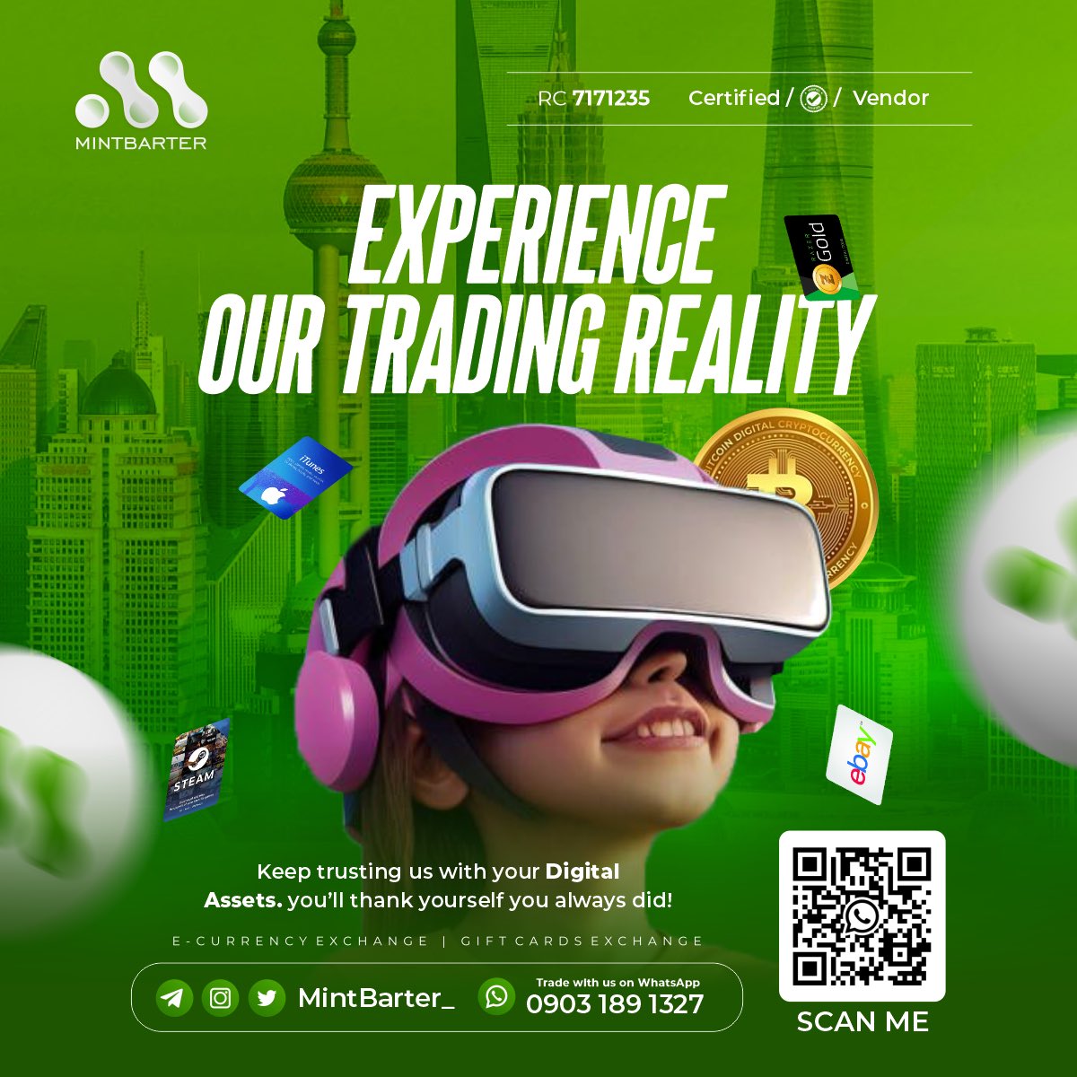 MintBarter_'s tweet photo. Embark on your trading journey with Us and get unbeatable rates! Dive into seamless transactions for Bitcoin, gift cards, Don’t miss out on the fun - join us today!💼💰

.

.

.

#Trading #Bitcoin #GiftCards #Mintbarter https://t.co/3cm1AQi7OB