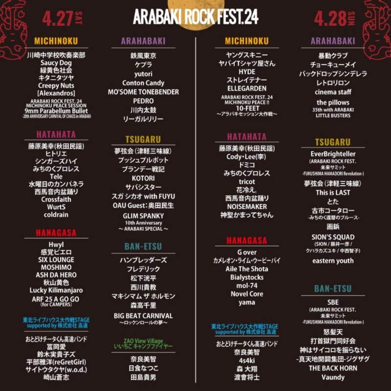 news_pia's tweet photo. ／
📣まもなく開催
＼

◤ ARABAKI ROCK FEST.24 ◢
#ELLEGARDEN、#CreepyNuts、#HYDE ら豪華アーティストが多数出演🎵
セッション企画も豪華ゲストが勢ぞろい✨今年のARABAKIでしか見れない、渾身のセッションをお見逃しなく！

📅4/27(土)・28(日)
🎪宮城

▼チケット発売中🎫
駐車券は���りわずか🚗