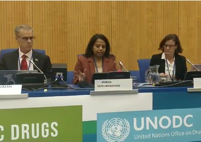 Incredible intervention by @ambikasat at #CND67 shedding light on militarization of drug control and role of global north countries in training, equipping and funding abusive drug law enforcement @UNHumanRights @CELS_Argentina