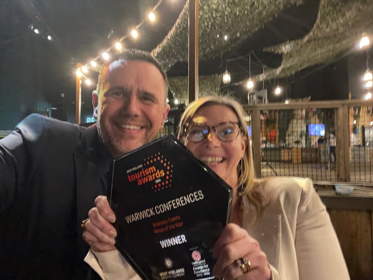We're overjoyed to share that Warwick Conferences has been named Business Events Venue of the Year at the West Midlands Tourism Awards 2024! 🌟 A heartfelt congratulations to our amazing team for their dedication and hard work! 👏 #WarwickConferences #WestMidlandsTourismAwards