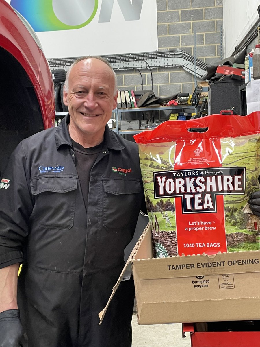 Happy Staff at Cleevely’s they requested  <a href="/YorkshireTea/">Yorkshire Tea</a>  and we listened. Although I don’t think Pete expected this many tea bags though. ☕️ 🫖 #TeaBreak #DontForgetTheBiscuits