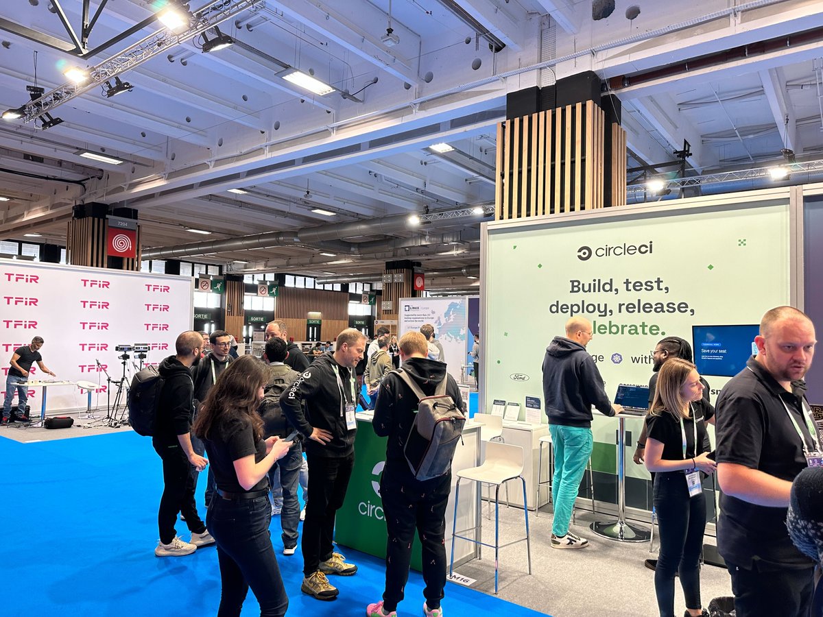 We had a blast yesterday at #KubeCon! The party continues today 🎉. Need tips for surviving another full day? Drop by the booth to talk shop, catch a demo, and grab some CircleCI swag🧦. Hope to see you soon.