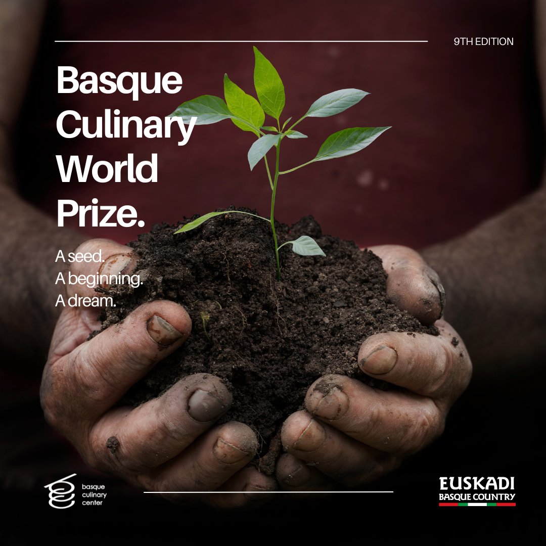 Basque Culinary World Prize 🏆. A seed 🌱. A beginning 🛣️. A Dream. 💭 📬 Nominations are open. 🔗 basqueculinaryworldprize.com/online-nominat… #BCWP2024 #BCWP24 #foodforchange #transformingsociety #9thedition #bculinary #euskadibasquecountry #BCWP #euskadi #basquecountry