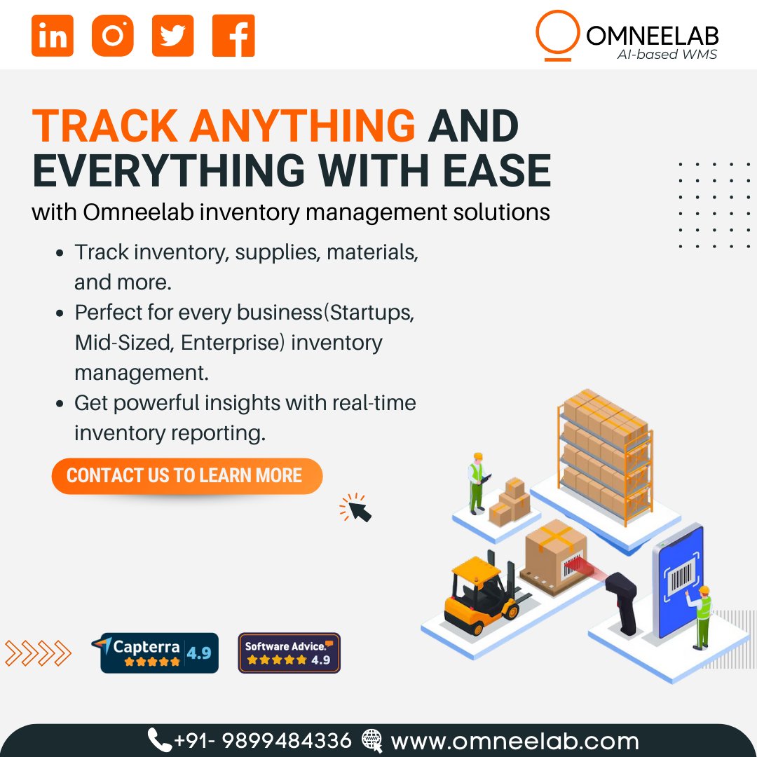 Effortlessly track every detail with Omneelab inventory mgmt. solutions! From inventory to supplies, our system is tailored for businesses of all sizes. Stay ahead with real-time reporting. Simplify ops & reach out for inquiries. . . #ai #InventoryManagement #BusinessSolutions