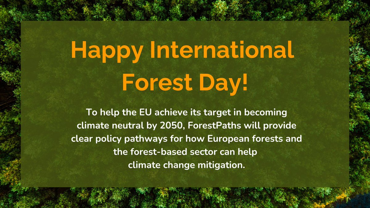 Happy #InternationalForestDay! As we celebrate the crucial role of #forests in our ecosystem, let's reflect on this year's theme, 'Forests and Innovation' 🌳 

Here's how ForestPaths is dedicated to achieving new solutions for the EU's goal of becoming #climateneutral by 2050 👇